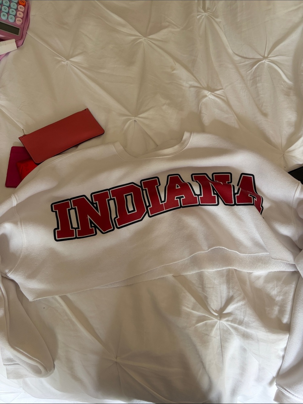 White Cropped Indiana Sweatshirt